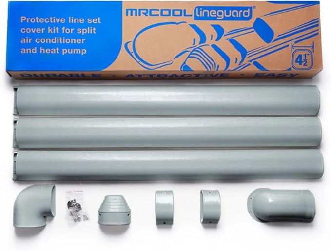 MRCOOL LineGuard Line Set Outdoor Cover for Ductless Mini Split System, Protection from Wind, Rain and Extreme Temperatures, Gray
