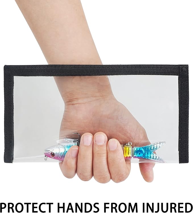 AGOOL Fishing Lure Wraps 5/10 Packs Durable Clear PVC Lure Covers Keeps Fishing Safe Easily See Lures Fishing Hook Covers Bait Storage Keeps Children, Pets and Fishermen Safe from Sharp Hook