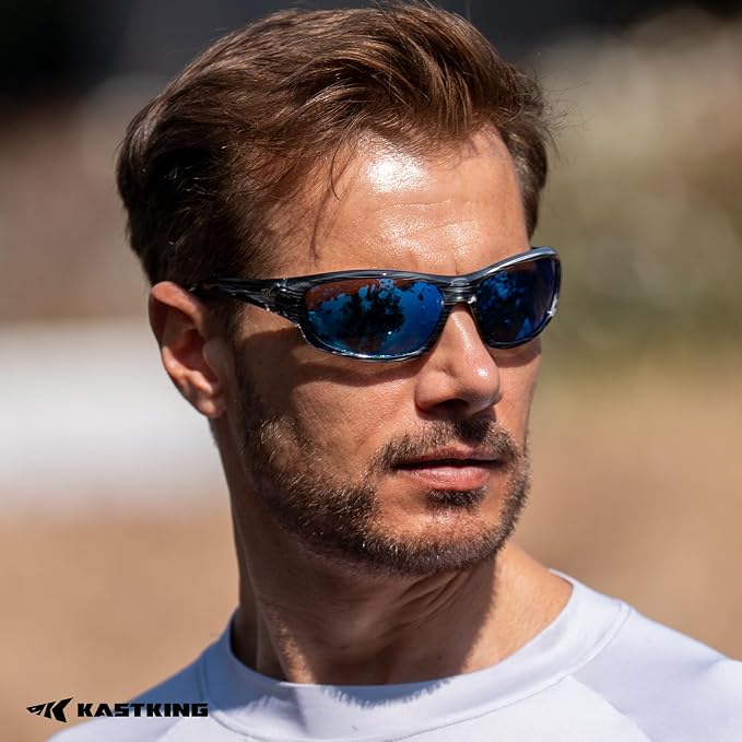 KastKing Hiwassee Polarized Sport Sunglasses for Men and Women, Wrap Sunglasses for Fishing Cycling and Running,UV Protection
