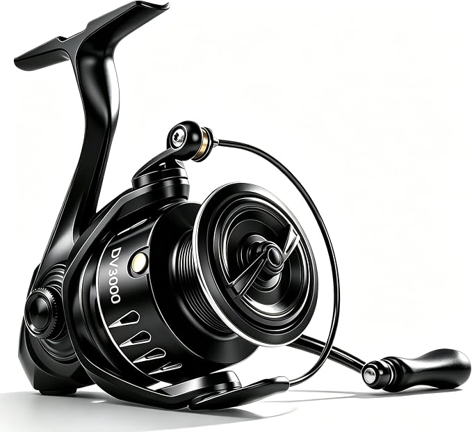 Jenseits Lightweight Spinning Fishing Reel, Sealed Carbon Fiber Up to 20 LB Max Drag, 5+1/6+1BB for Freshwater, 5.2:1 Gear Ratio,CNC Aluminum Spool,1000 Perfect for Ice Fishing, 2000-5000 Series