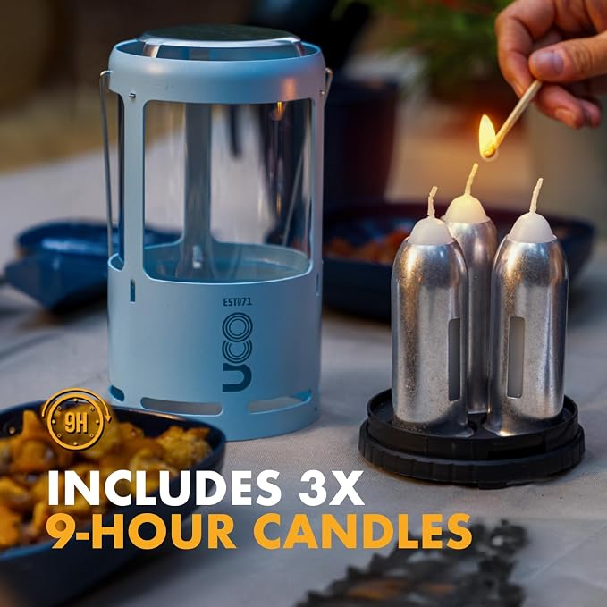 UCO Candlelier Candle Lantern, Candle Lanterns for Real Candles, Perfect Outdoor Gear for Camping or for Power Outages, Includes 3 Long Burning Candles