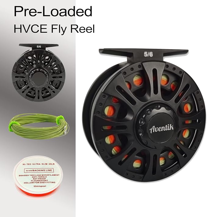 Aventik Fly Fishing Reel 3/4/5/6/7/8/9 Pre-Loaded Fly Reel with Line Combo