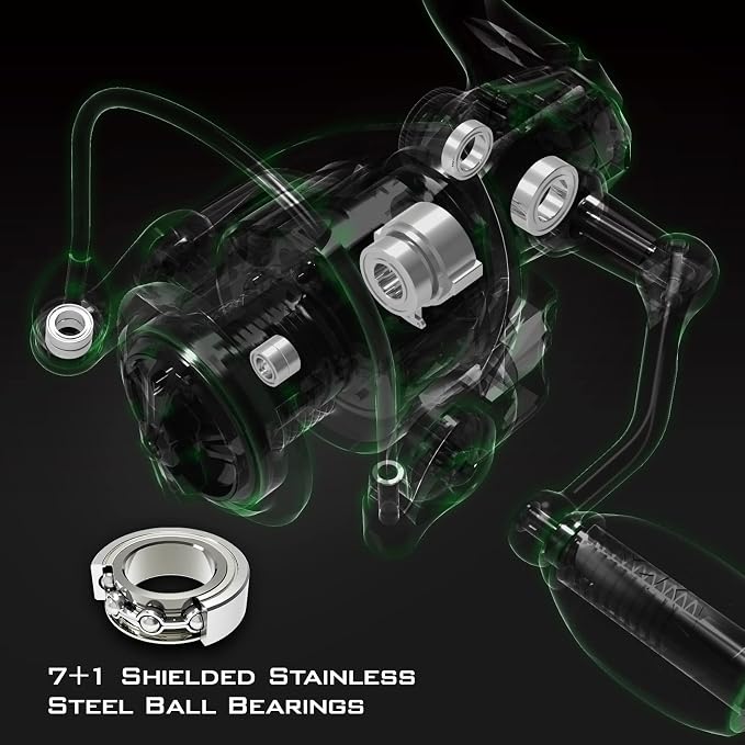 KastKing Spartacus II Spinning Reel – Sealed Carbon Fiber 22LBs Max Drag – 7+1 Stainless BB for Saltwater&Freshwater – 5.2:1 Gear Ratio – Size 500&1000 Perfect for Ice Fishing