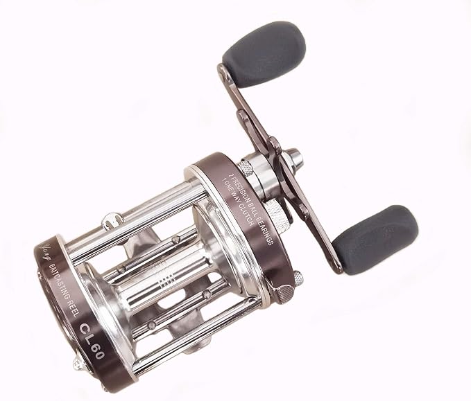 Ming yang Reel CL60 Baitcasting Reel 2+1 BB Right Handed Fishing Gear Ratio 4.2:1 Muskie Catfish Saltwater Fishing Gunsmoke Color, Metal Body, Conventional Casting Reel