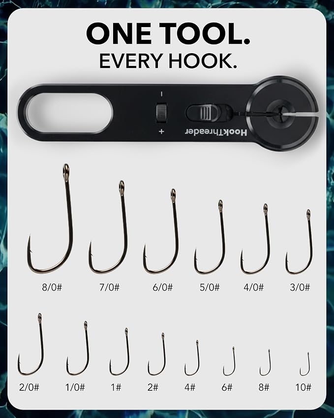 Hook Threader – Fishing Knot Tying Tool for Small Hooks – Adjustable Fishing Nippers – Easy Threading Eyelets – Durable Aluminum & Stainless Steel Build