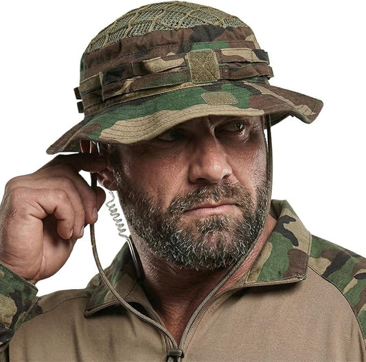 CQR Men's Tactical Boonie Hat, Breathable Packable Sun Hat for Hunting, Hiking, Fishing, Shooting, and Outdoor Activities