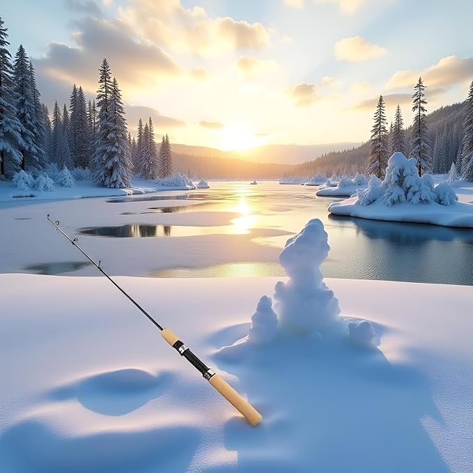 ICE Fishing Rod,Winter Fishing Rods Ice Fishing Rods Pen Pole Lures Fishing Tackle Spinning Casting Hard Rod Without Reel Useful and Practical Fishing Rod and Reel Combos Hunting and Fishing (75cm)