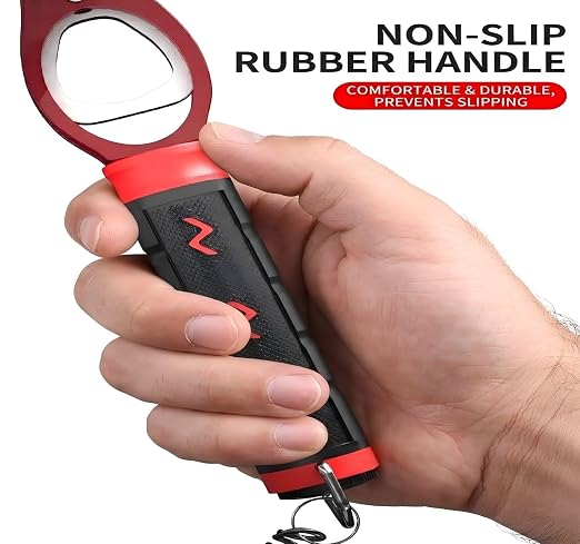 Fish Lip Gripper with Scale, Fish Control Tool Fish Grabber, Stainless Steel Fishing Pliers with Non-Slip Handle, Portable Fish Holder Tool for Saltwater Freshwater Fishing