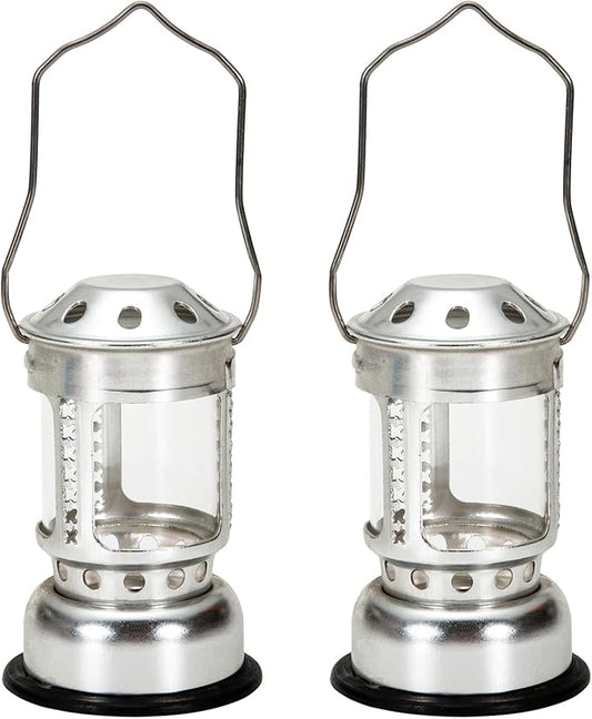 2 PCS Outdoor Hanging Candle Lanterns, Night Fishing Light Weight Lamps with Carry Handle and Glass for Camping (1)