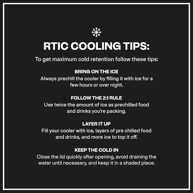 RTIC Ultra-Light Hard Cooler Insulated Portable Ice Chest Box for Drink, Beverage, Beach, Camping, Picnic, Fishing, Boat, Barbecue, 30% Lighter Than Rotomolded Coolers