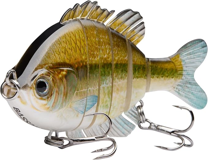 BASSDASH SwimPanfish Multi Jointed Panfish Bluegill Swimbaits Hard Topwater Bass Lures Fishing Lure Crank Saltwater 3.5in/0.85oz