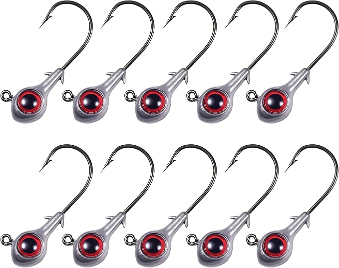 Fishing Jig Head Oversized 3D Eyes Jigheads Swimbait Jig Heads for Fishing Saltwater Freshwater Bass Trout Walleye Redfish Striper 1/8oz 3/16oz 1/4oz 3/8oz