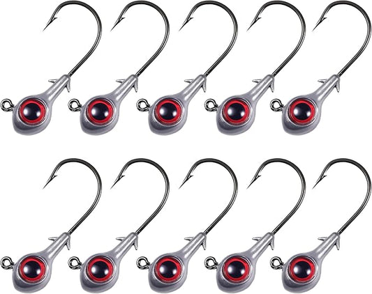 Fishing Jig Head Oversized 3D Eyes Jigheads Swimbait Jig Heads for Fishing Saltwater Freshwater Bass Trout Walleye Redfish Striper 1/8oz 3/16oz 1/4oz 3/8oz
