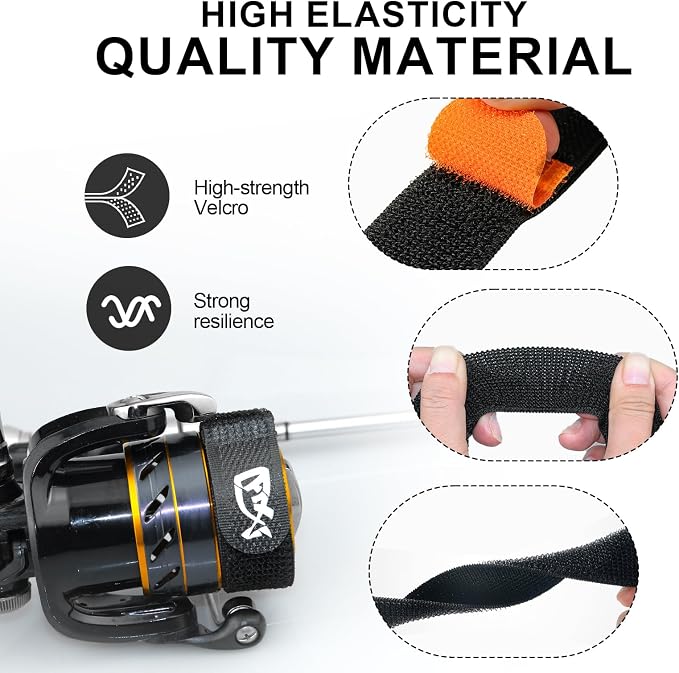 Fishing Reel Spool Cover Protector Band, Elastic Hook and Loop