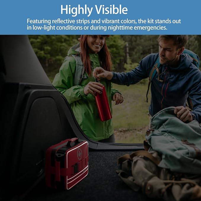 Comprehensive First Aid Kit for Home, Premium Emergency Trauma Kits with Shoulder Strap for Car Camping Gear, Waterproof Survival Kit, Home Essentials, Outdoor Emergency Medical Supplies -324 Piece