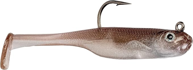 Strike King Homing Minnow Fishing Lure, Pre-Rigged Soft Plastic Swimbait, 3-Pack