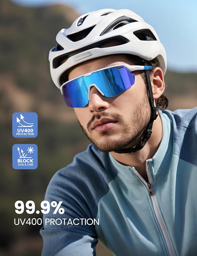 Lamicall 24g Polarized Sports Sunglasses for Men Women - UV400 Protection Sun Glasses for Baseball Running Cycling Fishing