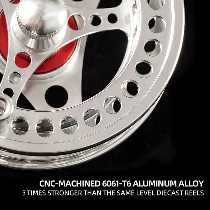 EX-ALC Fly Reel 3/4 5/6 7/8 9/10WT CNC Machined Large Arbor Aluminum Fly Fishing Reels Silver/Gunsmoke Fly Reels