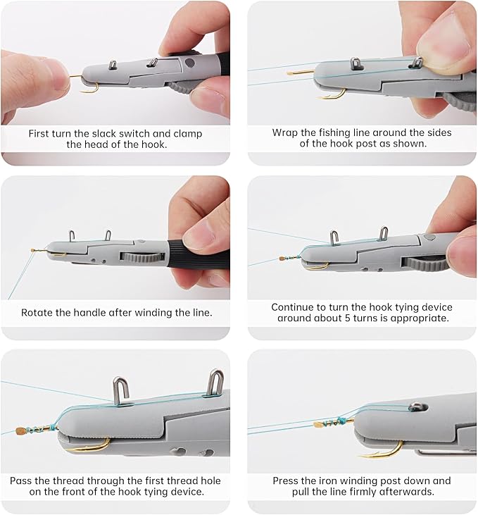 Fishing Line Tie Tool, Fishing Hook Tier Line Tying Tool, Hook Threader, Fast Tying Knot