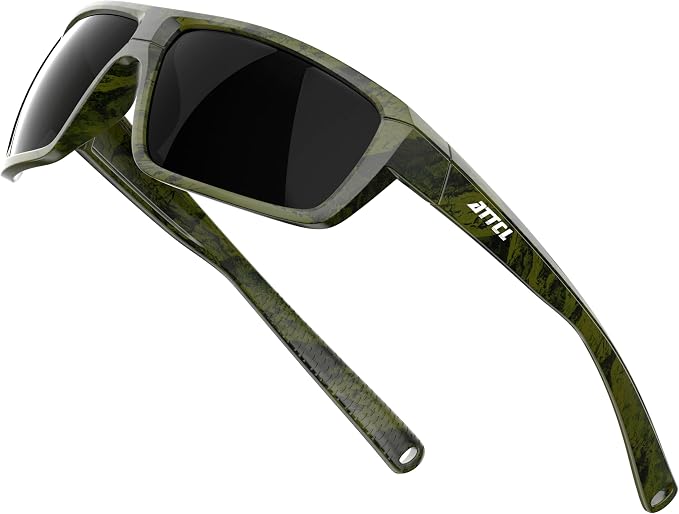 ATTCL Polarized Sunglasses Men for Fishing: UV Protection Lightweight TR90 Sports Wrap Sun Glasses Driving Golf Running