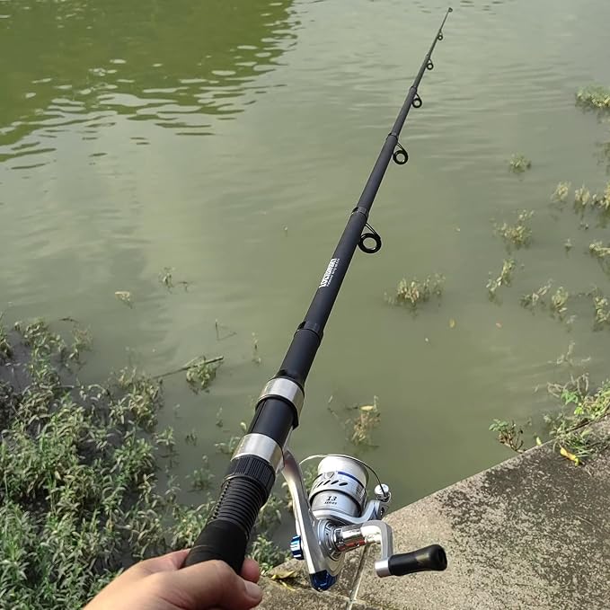 Fishing Rod Reel Combos, 2.1m/6.89ft Telescopic Fishing Poles and Spinning Reels Set Sea Saltwater Freshwater Ice Bass Fishing Tackle Gear Set Fishing Rods Kit