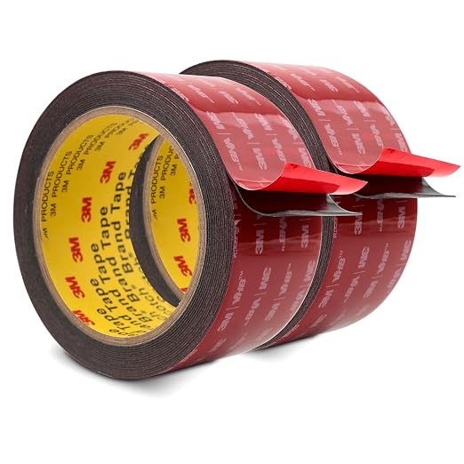 3M Double Sided Mounting Tape 2" x 15.4 Ft 0.025in Thick Black 2 Pack 5925 Heavy Duty Foam Tape Strong Adhesive for Car Décor Home Office Logos