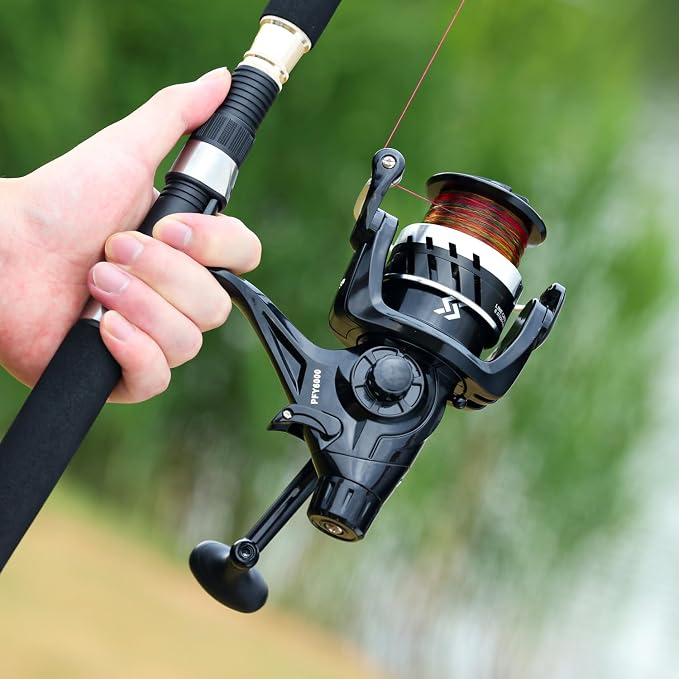 Sougayilang Freshwater Spinning Fishing Reel - 5.0:1/4.7:1 Gear Ratio, 22LBs Max Drag, Carbon Fiber & CNC Aluminum Spool,3000、4000、5000、6000、7000Series