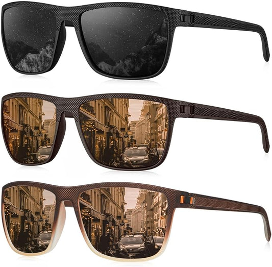 KALIYADI Polarized Sunglasses for Men, Lightweight Sun Glasses with UV Protection for Driving Fishing Golf