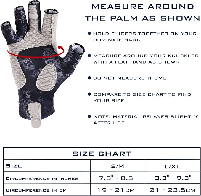 KastKing La Sal Fishing Gloves UPF50+ Sun Gloves UV Protection Fingerless Gloves Men Women for Outdoor, Kayaking, Rowing, Paddling, Canoeing, Hunting