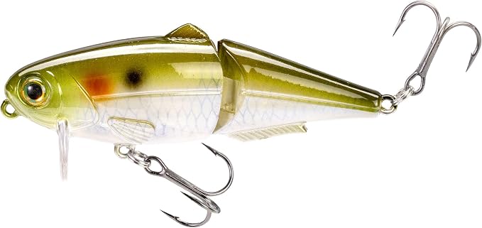 Strike King (HCWS2-864) Wake Shad Fishing Lure, Single Jointed Swimming Topwater Wakebait, 1-Ounce, Size 2 Treble Hooks, Ghost Herring
