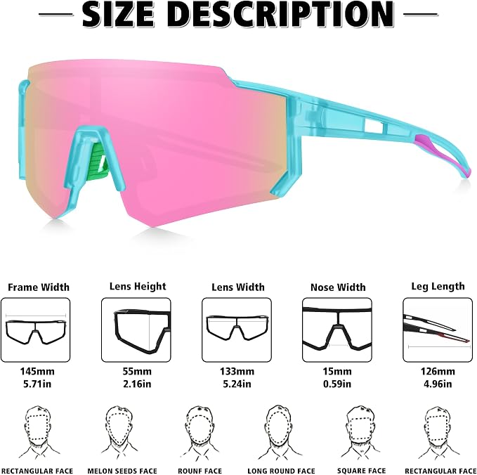 STORYCOAST Polarized Sports Sunglasses for Men Women,Driving Fishing Cycling Mountain Bike Sunglasses UV400 Protection