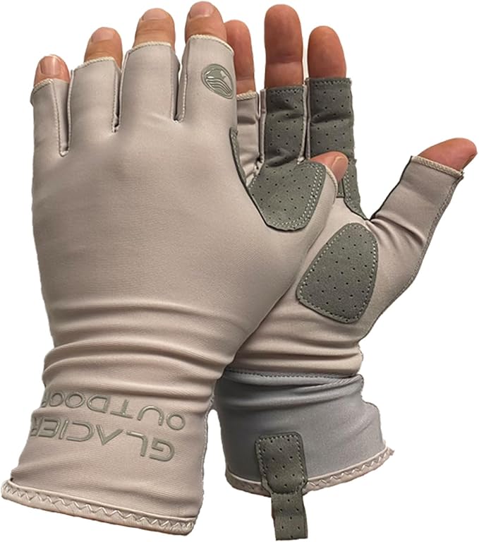 Glacier Glove Islamorada 50+ Sun Protection Durable Lightweight Breathable Quick-Dry Fingerless Outdoor Fishing Sun Glove
