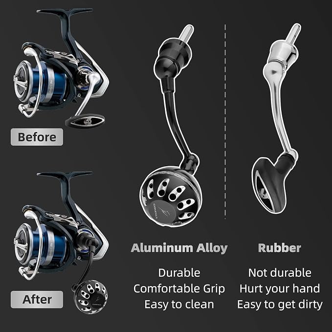GOMEXUS Power Handle Compatible for Daiwa Revros LT Regal LT Legalis LT Crossfire LT Elimilator QR Ultralight Fishing Reel Crank 【Please Pay Attention to [Style Name] When selecting】