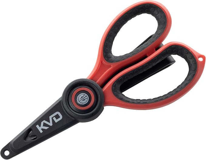 Strike King (BS55KVD) KVD Braid Scissors, 5.5", Red, Stainless Steel Construction