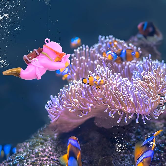 onesimcr Floating Fish Tank Decorations, Aquarium Decorations, Lovely Diver Fish Tank Decorations, Floating Device Fish Tank Accessories，Suitable for All Kinds of Fish Tanks(Purple)…
