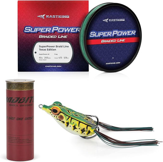 KastKing Superpower Braided Fishing Line and Lure Kit, 4X Braid Line with Hard & Soft Baits, Topwater, Jigs, Rigs&Jerkbaits, Complete Freshwater Fishing Gear Set for Bass,Trout & Walleye,Gift for Men