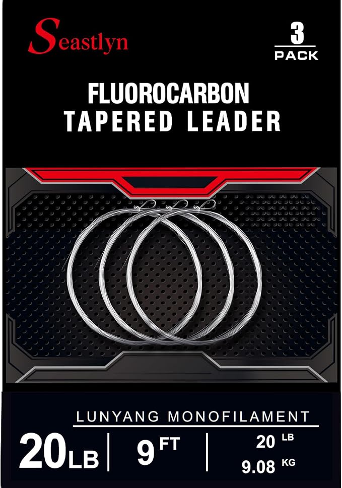 3 Packs Pre-Tied Loop Fly Fishing Tapered Leader Fluorocarbon 7.5FT 9FT 12FT 0X 1X 2X 3X 4X 5X 6X 7X 8LB-26LB