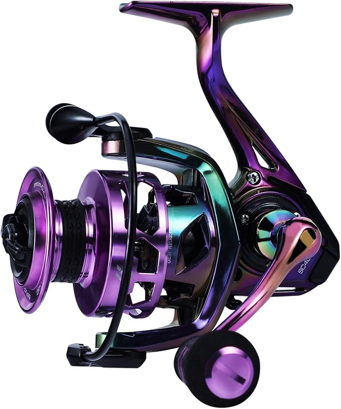 Sougayilang Fishing Reel, Colorful Ultralight Spinning Reels with Graphite Frame 6.0:1 High Speed, Over 39 lbs Carbon Drag for Saltwater or Freshwater Fishing