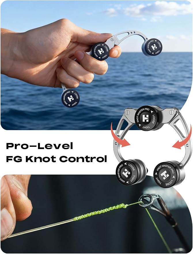 HOOK-EZE FG Knot Tying Tool and Knot Puller Tying Tool, Premium Fishing Gifts for Saltwater Freshwater Anglers Fishermen