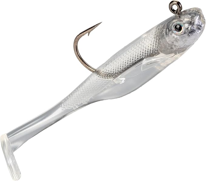 Strike King Homing Minnow Fishing Lure, Pre-Rigged Soft Plastic Swimbait, 3-Pack