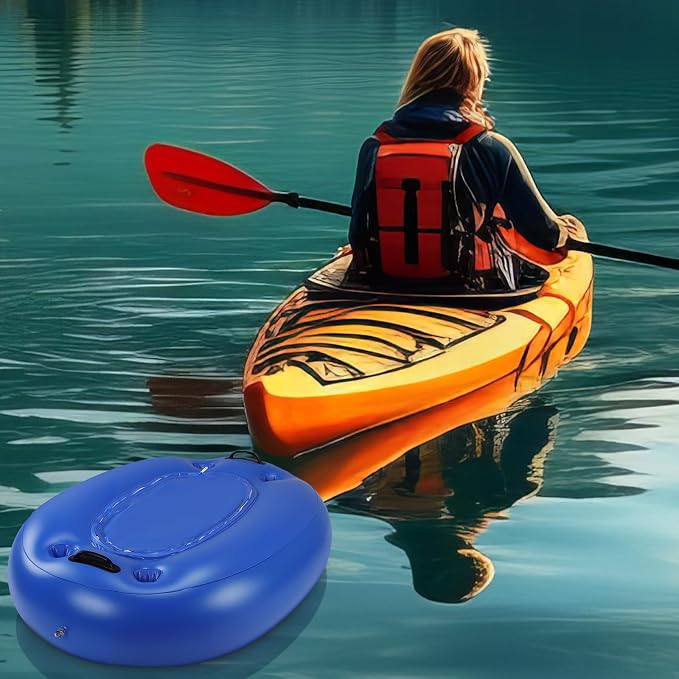 Threehoney 2 Pack Floating Coolers for River Inflatable Cooler 40 Qt - River Cooler Float with Lid Built in Four Cup Holder