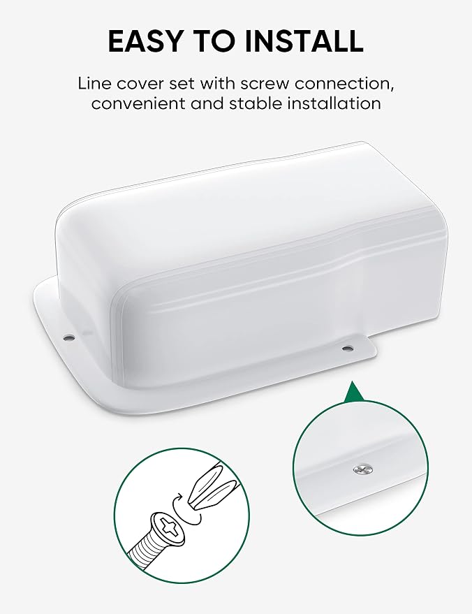 4" Entry Wall Cover Line Cover Set Parts PVC Accessory for Decorative for Ductless Mini Split, Central AC and Heat Pumps, White