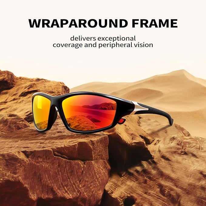 Polarized Sports Sunglasses For Men Women Unbreakable Frame Cycling Driving Fishing UV400 Protection