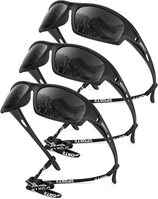 KALIYADI 4 Pack Polarized Sunglasses-Men Sports Sun-glasses: Mens Sunglasses UV Protection for Fishing Driving Cycling