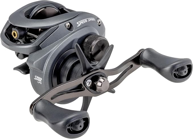 Lew’s Speed Spool Baitcast Fishing Reel, 9+1 Bearings, 7.5:1 Gear Ratio, Aluminum Frame, Graphite Sideplate, MCS Braking System, Left-Hand Retrieve