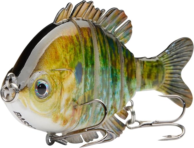 BASSDASH SwimPanfish Multi Jointed Panfish Bluegill Swimbaits Hard Topwater Bass Lures Fishing Lure Crank Saltwater 3.5in/0.85oz
