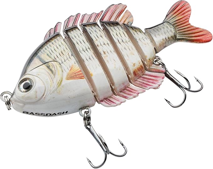 BASSDASH SwimPanfish Multi Jointed Panfish Bluegill Swimbaits Hard Topwater Bass Lures Fishing Lure Crank Saltwater 3.5in/0.85oz