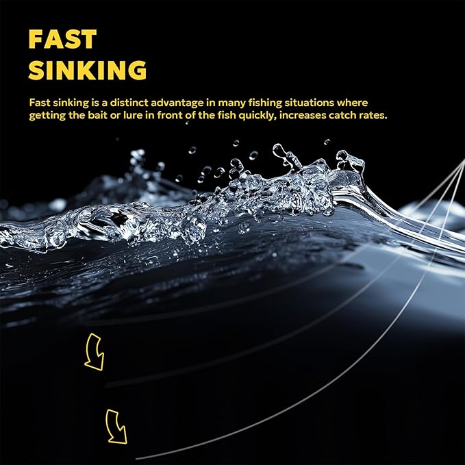 SF 100% Pure Fluorocarbon Leader Material Fishing Line Virtually Invisible Shock Resistant Increased Sensitivity Sink Fast Clear 55yd