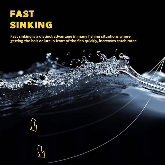 SF 100% Pure Fluorocarbon Leader Material Fishing Line Virtually Invisible Shock Resistant Increased Sensitivity Sink Fast Clear 55yd
