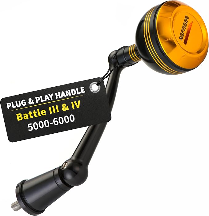 Foldable Power Handle for Penn Battle II III IV, Battle IV HS, Battle III LE Spinning Fishing Reel Replacement Handle